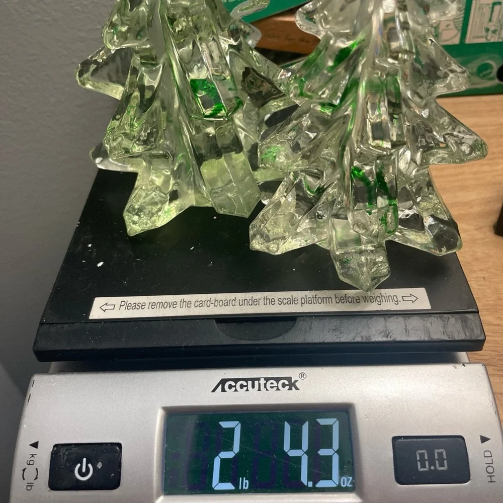 Vintage Set Of Two Studio Art Glass Swirl Christmas Trees 🌲 - Picture 10 of 12
